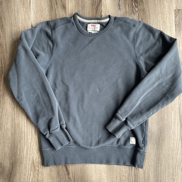 Fjallraven Greenland Sweatshirt Mens Size XS‎ Slate Gray Blue Crew Neck Cotton - Picture 1 of 5